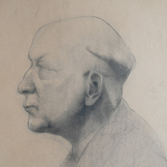 A Fine Quality Pencil Drawing of a Gentleman on paper.
