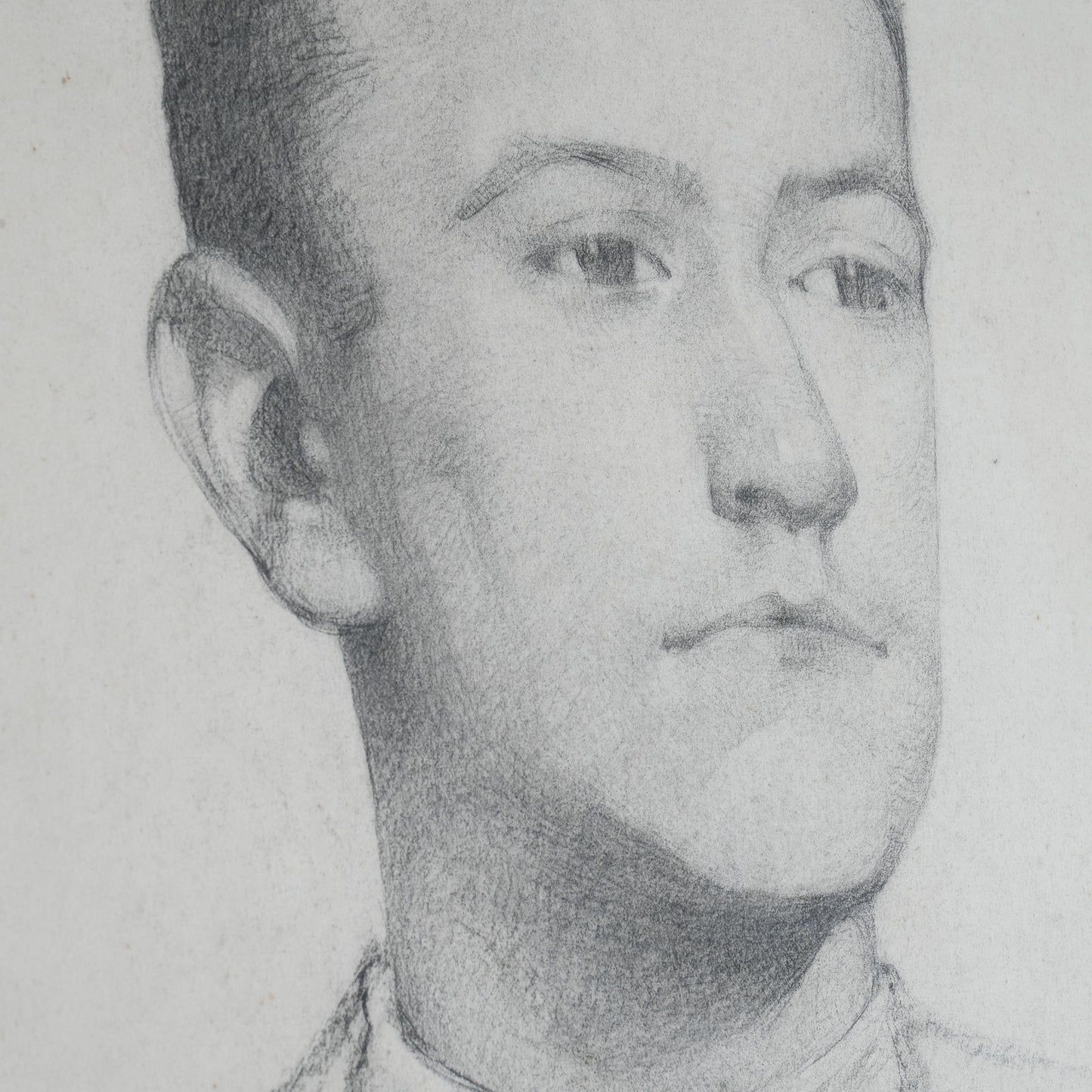 A Fine Quality Pencil Drawing of Young Man in Tunic - 1914.