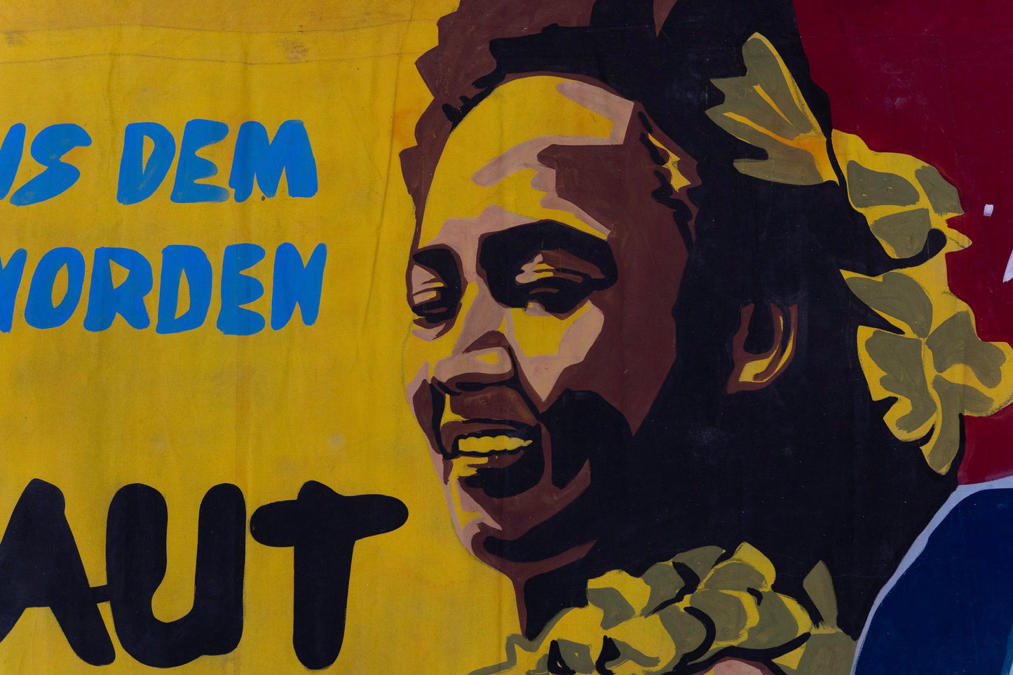 1960s German Hand Painted Cinema Banner - Dunkle Haut und helle Năchte