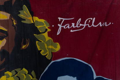 1960s German Hand Painted Cinema Banner - Dunkle Haut und helle Năchte