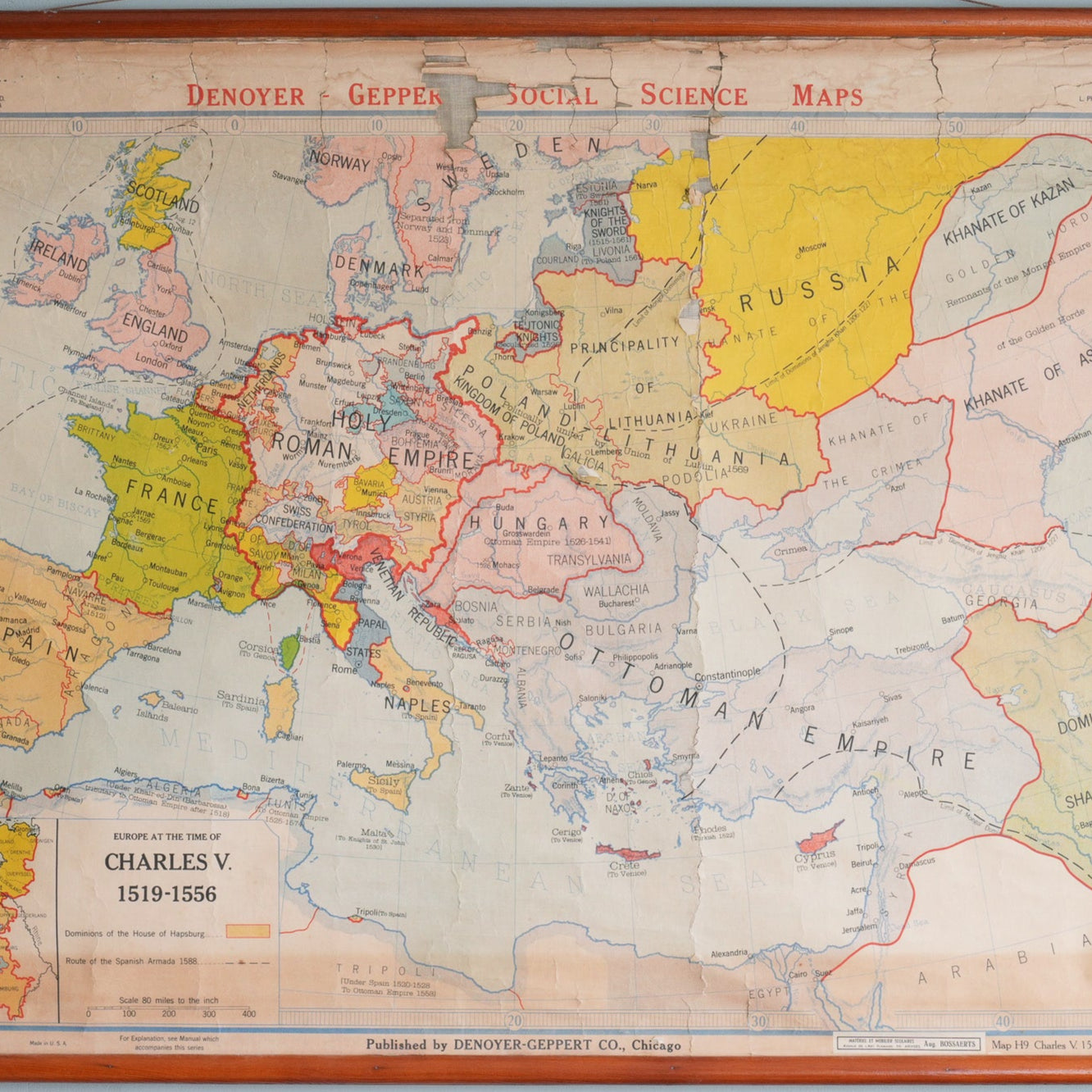 Map of Europe at the time of Charles V