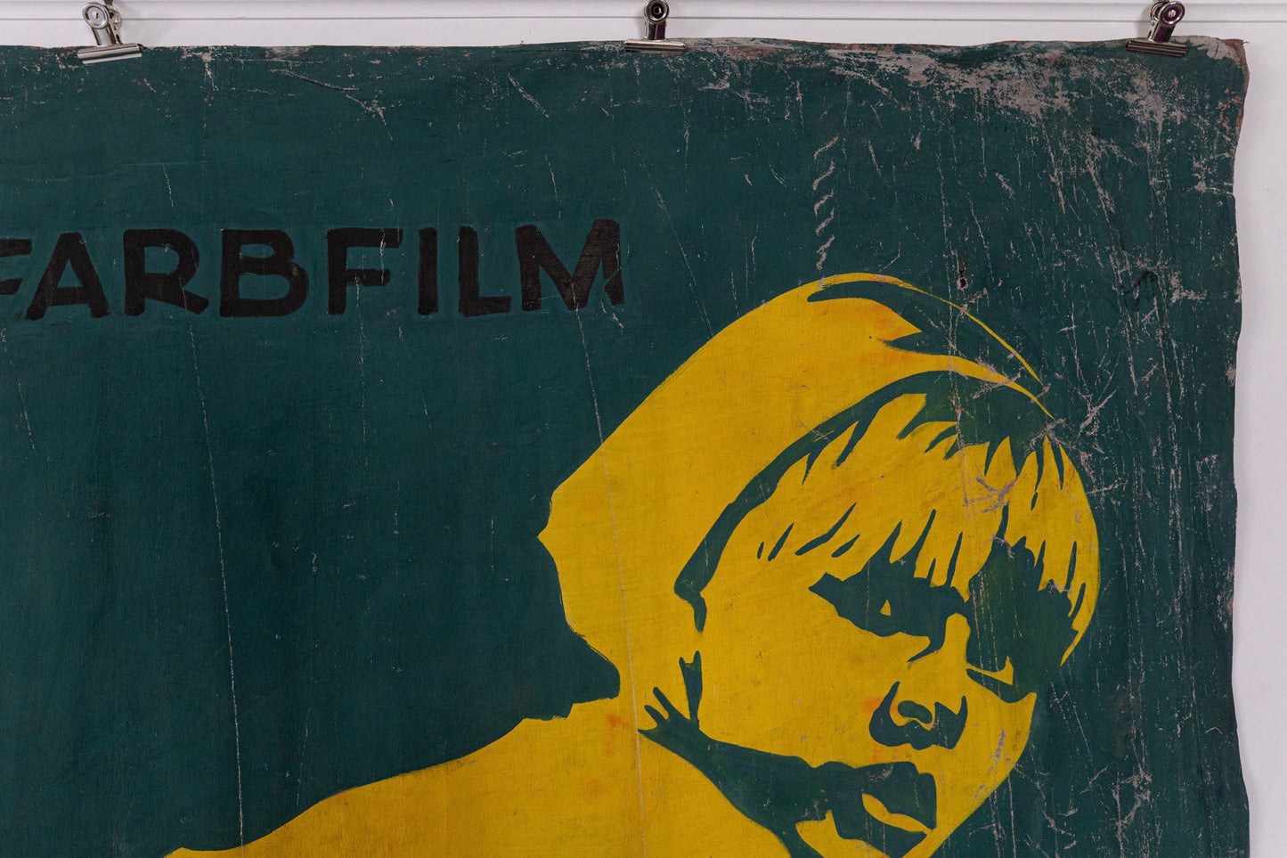 1960s German Hand Painted Cinema Banner - Die Hölle von Macao