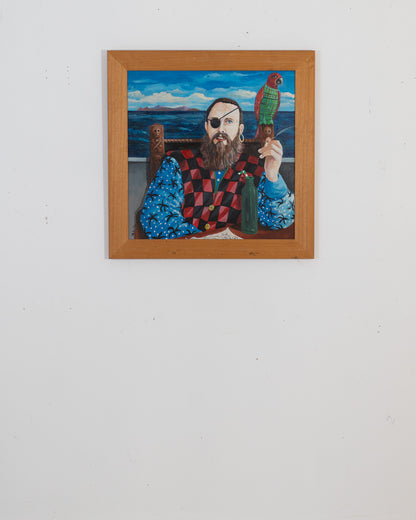 Self Portrait with Parrot - TOM MELVILLE Scottish | 1953 - 2025