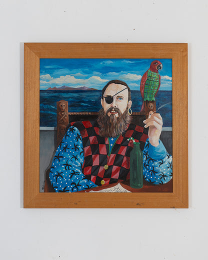 Self Portrait with Parrot - TOM MELVILLE Scottish | 1953 - 2025