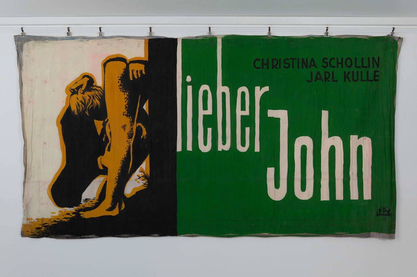 1960s German Hand Painted Cinema Banner - Lieber John