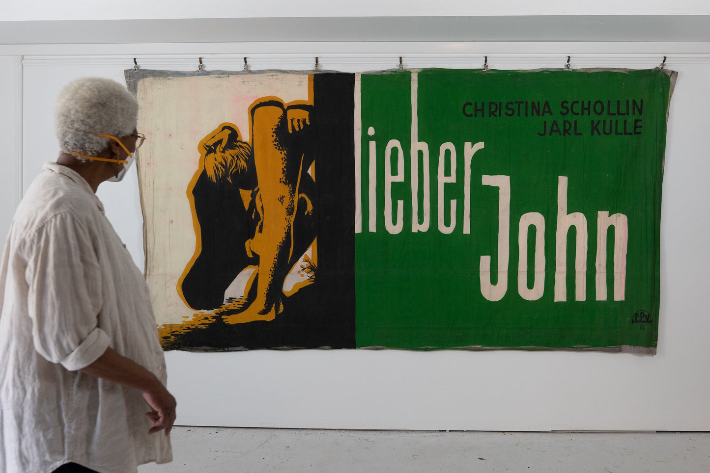 1960s German Hand Painted Cinema Banner - Lieber John