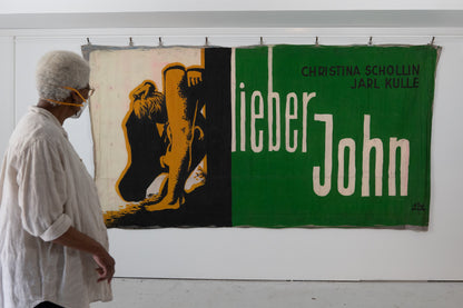 1960s German Hand Painted Cinema Banner - Lieber John