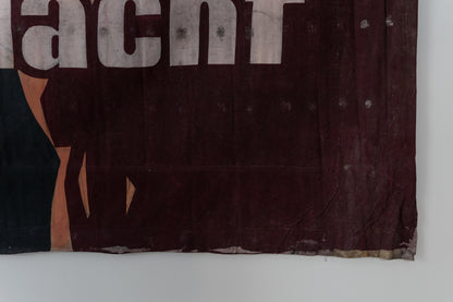 1960s German Hand Painted Cinema Banner - Mädchen in Nordischer Nacht