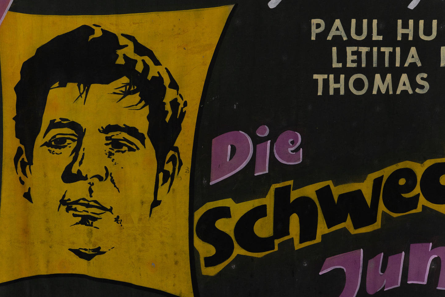 1960s German Hand Painted Cinema Banner - Die Swedische Jungfrau