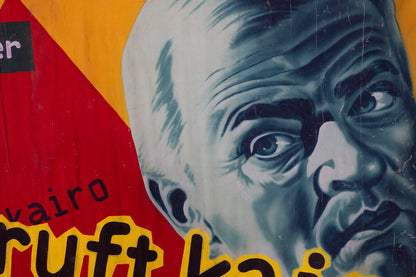 1960s German Hand Painted Cinema Banner - Rommel Ruft Kairo