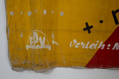 1960s German Hand Painted Cinema Banner - Rommel Ruft Kairo