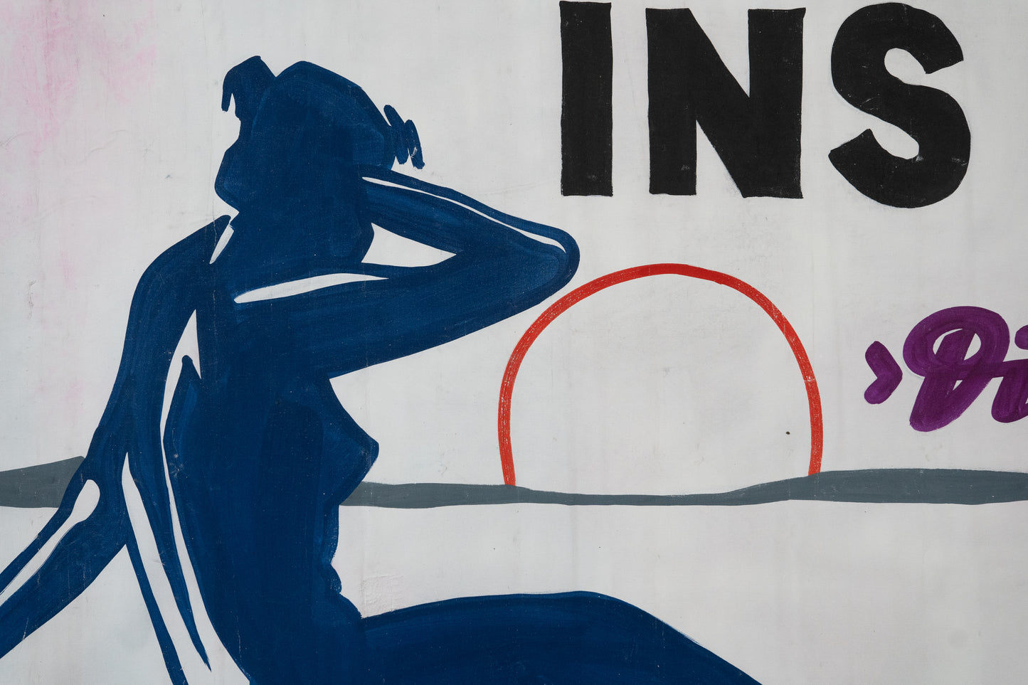 1960s German Hand Painted Cinema Banner - Flucht ins Paradies (Die Oben Ohne Story)