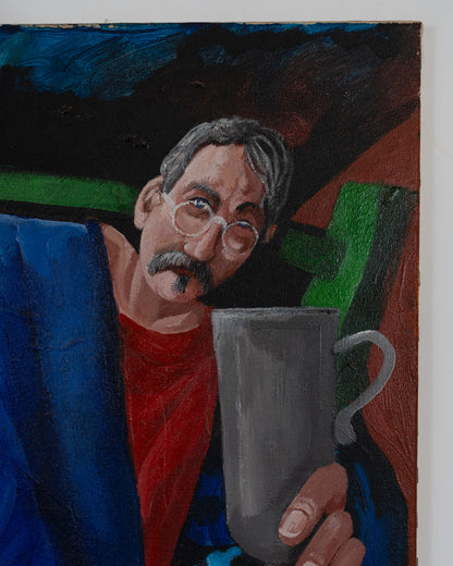 Self Portrait with Paint Brush - TOM MELVILLE Scottish | 1953 - 2025