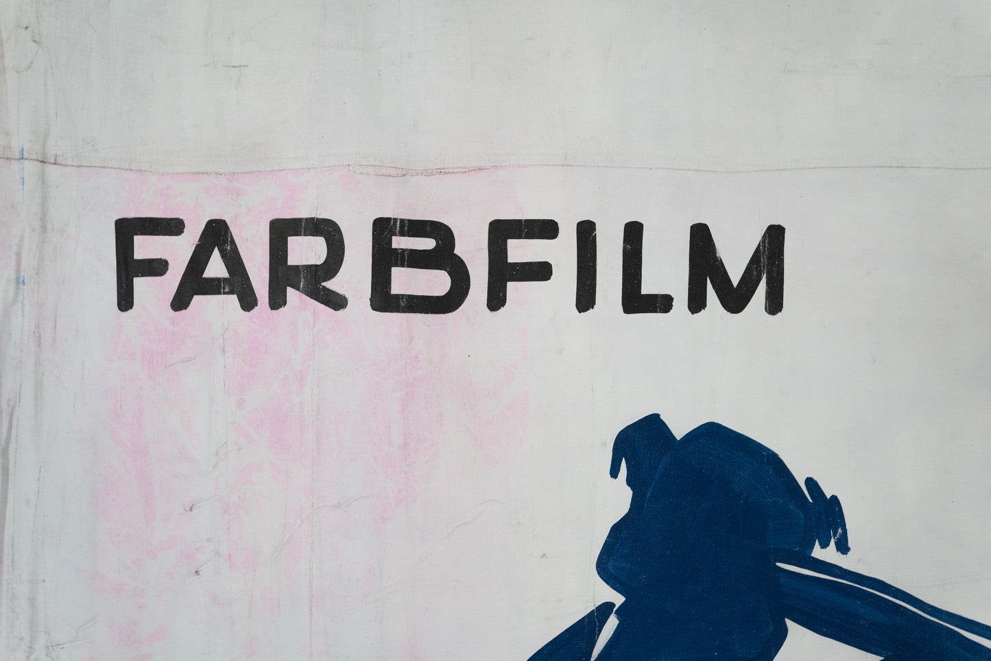 1960s German Hand Painted Cinema Banner - Flucht ins Paradies (Die Oben Ohne Story)
