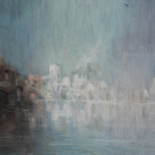 Misty Harbour / Unknown Artist (Indistinctly Signed), (c. Mid-20th Century)