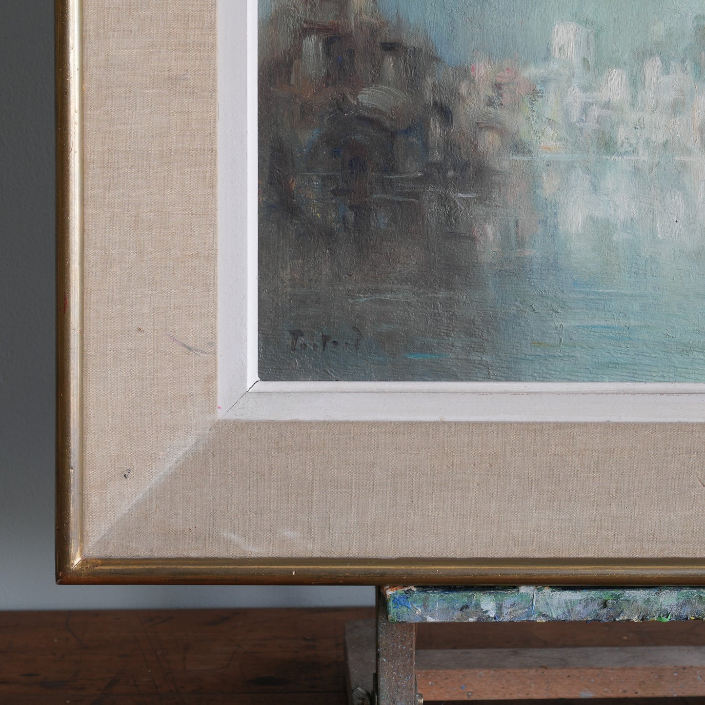 Misty Harbour / Unknown Artist (Indistinctly Signed), (c. Mid-20th Century)
