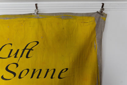 1960s German Hand Painted Cinema Banner - Und Samstags Nackt