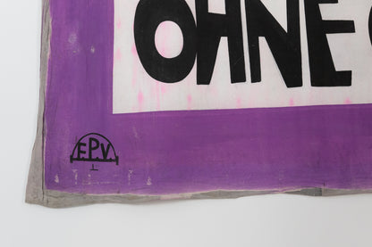 1960s German Hand Painted Cinema Banner - Hass Ohne Gnade