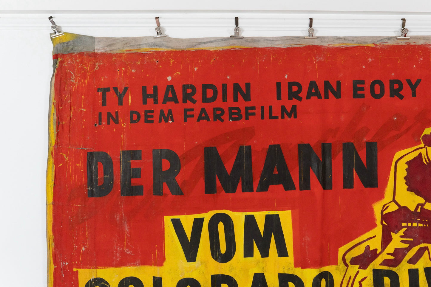 1960s German Hand Painted Cinema Banner - Der Mann vom Colorado River