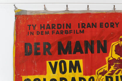 1960s German Hand Painted Cinema Banner - Der Mann vom Colorado River
