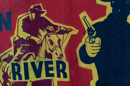1960s German Hand Painted Cinema Banner - Der Mann vom Colorado River