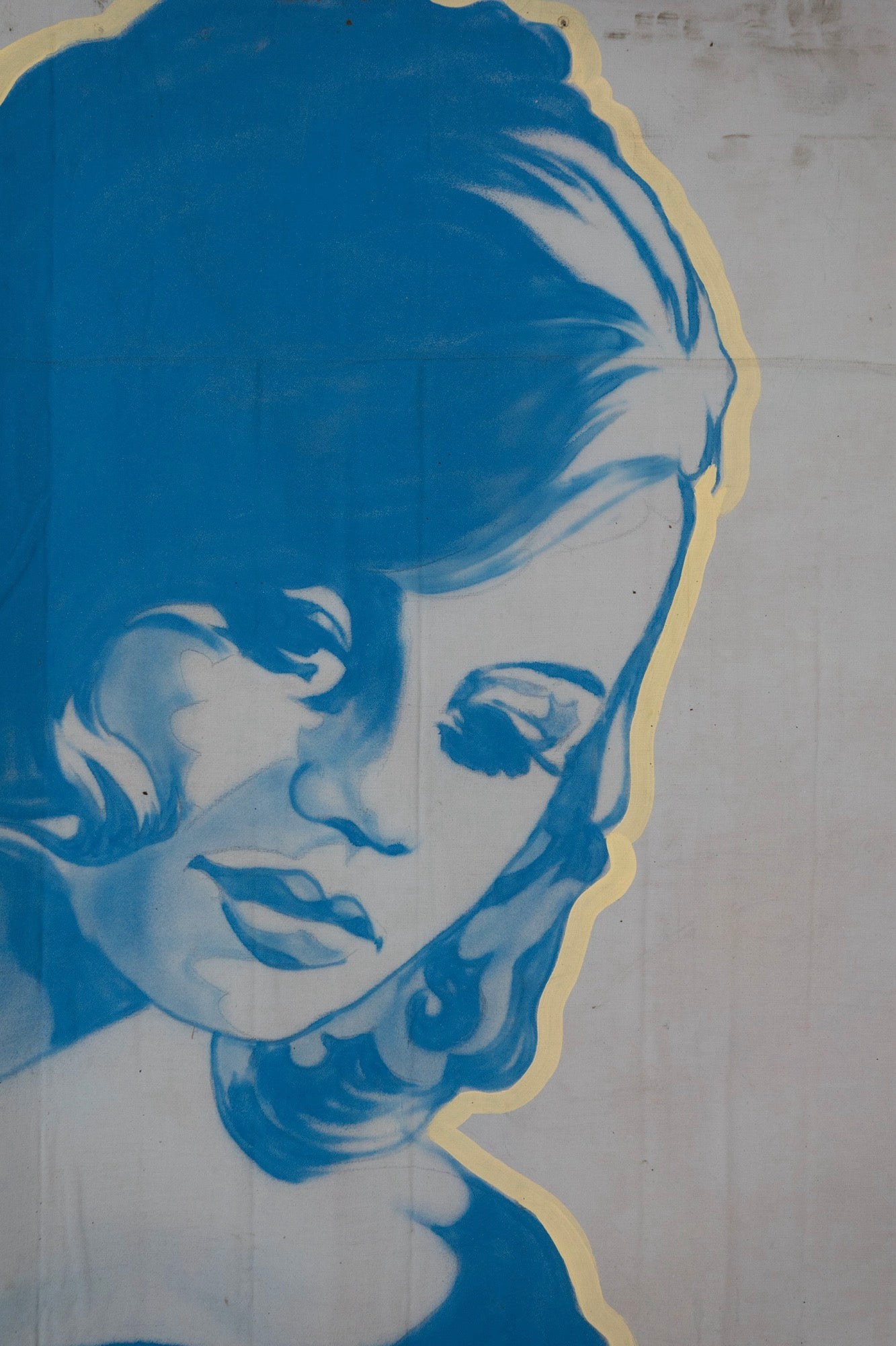 1960s German Hand Painted Cinema Banner - Das Tosende Himmelbett