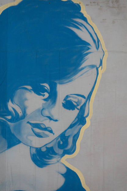 1960s German Hand Painted Cinema Banner - Das Tosende Himmelbett