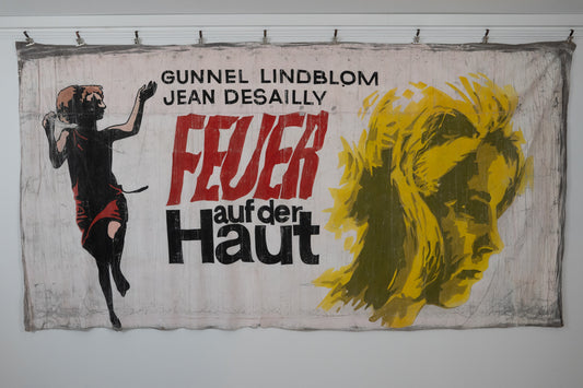 1960s German Hand Painted Cinema Banner - Fever auf der Haut
