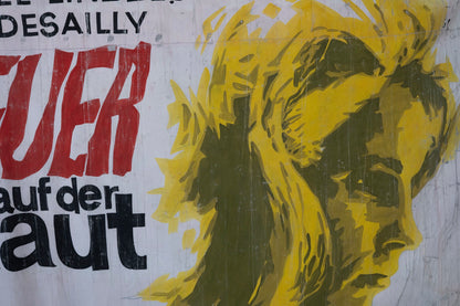 1960s German Hand Painted Cinema Banner - Fever auf der Haut