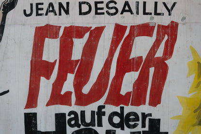 1960s German Hand Painted Cinema Banner - Fever auf der Haut