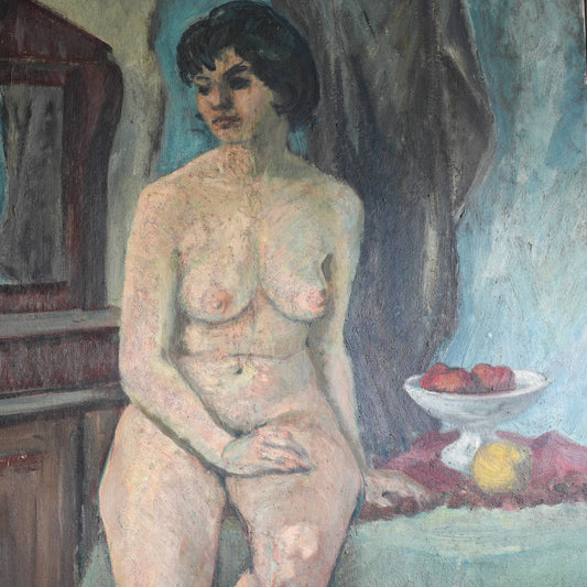 Seated Nude with Still Life / Unknown Artist, (Mid-20th Century)