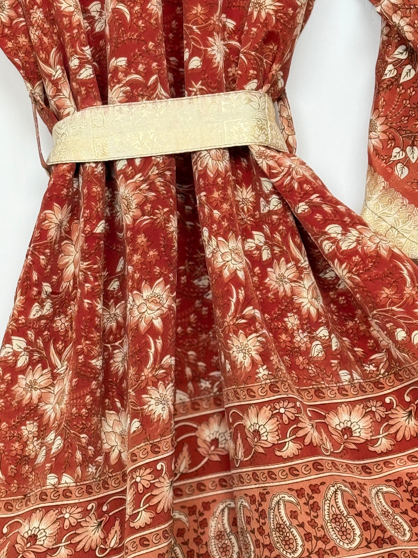 Vintage Saree Silk Kimono / Duster - Long