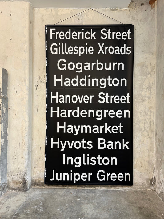 Edinburgh Destination Bus Blind - Frederick Street to Juniper Green