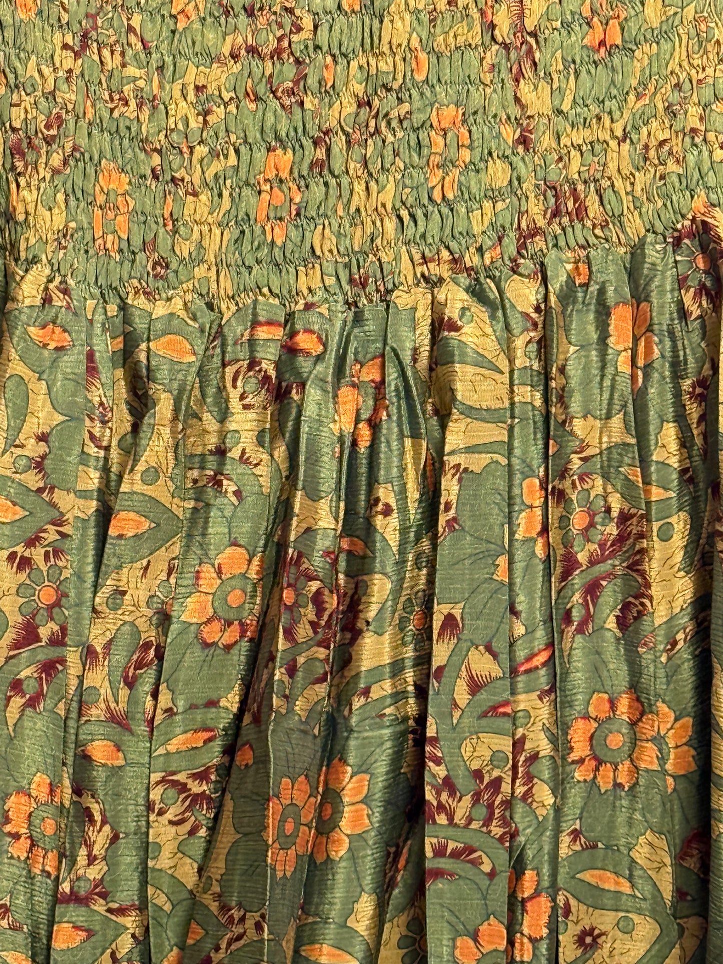 Vintage Saree Silk Pleated Skirt