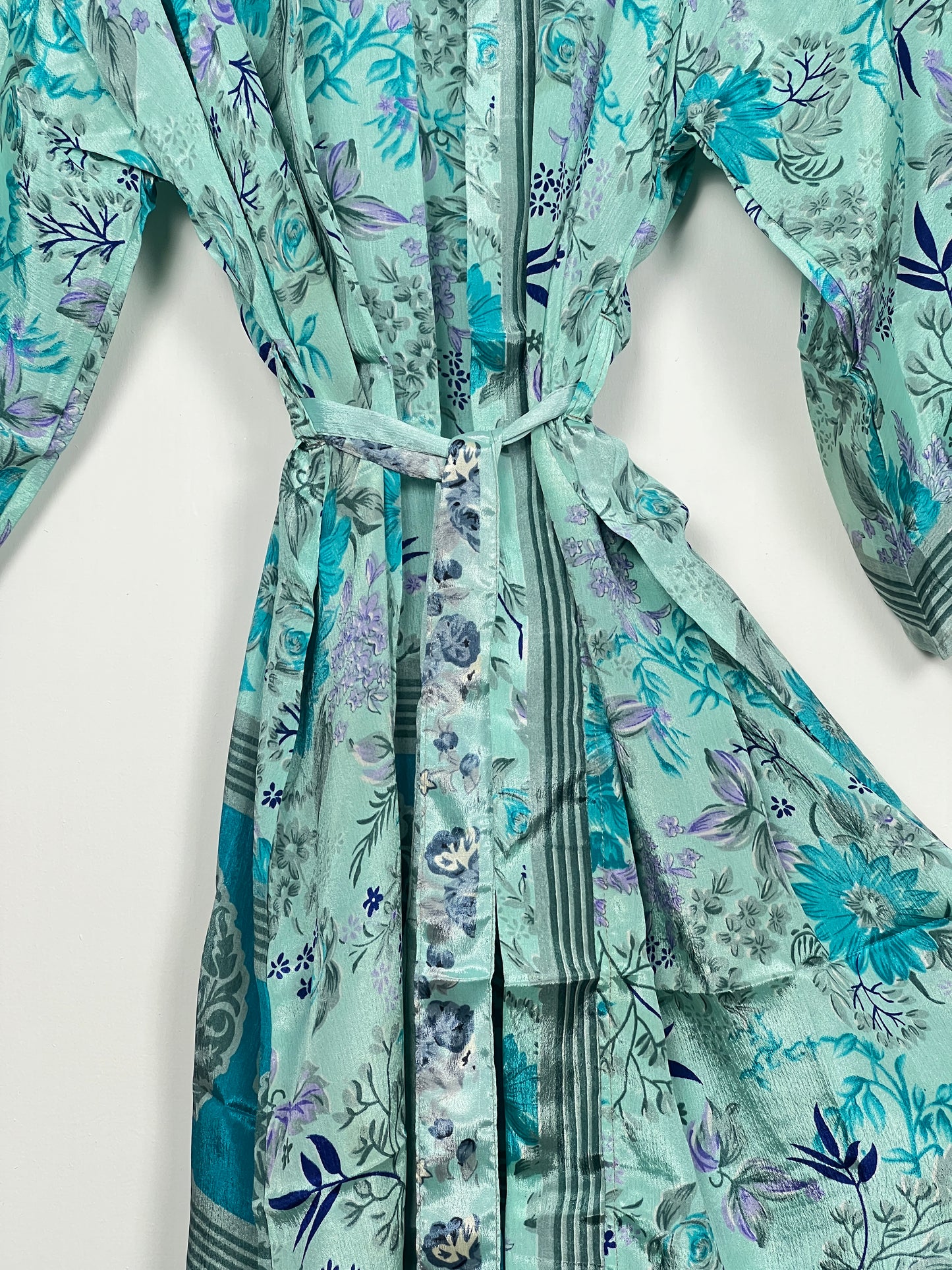 Vintage Saree Silk Kimono / Duster - Long - Wider Unisex Fit