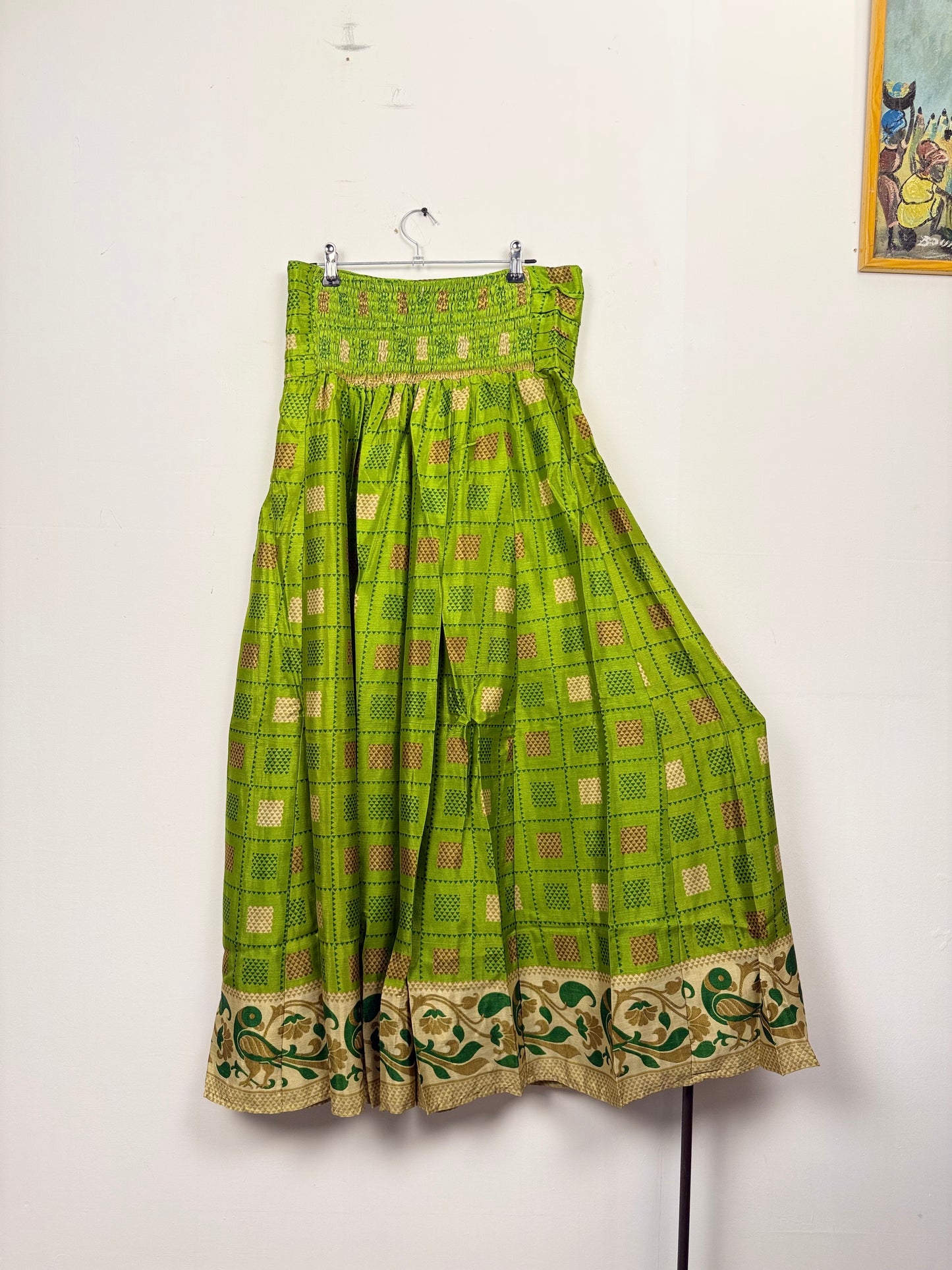 Vintage Saree Silk Pleated Skirt