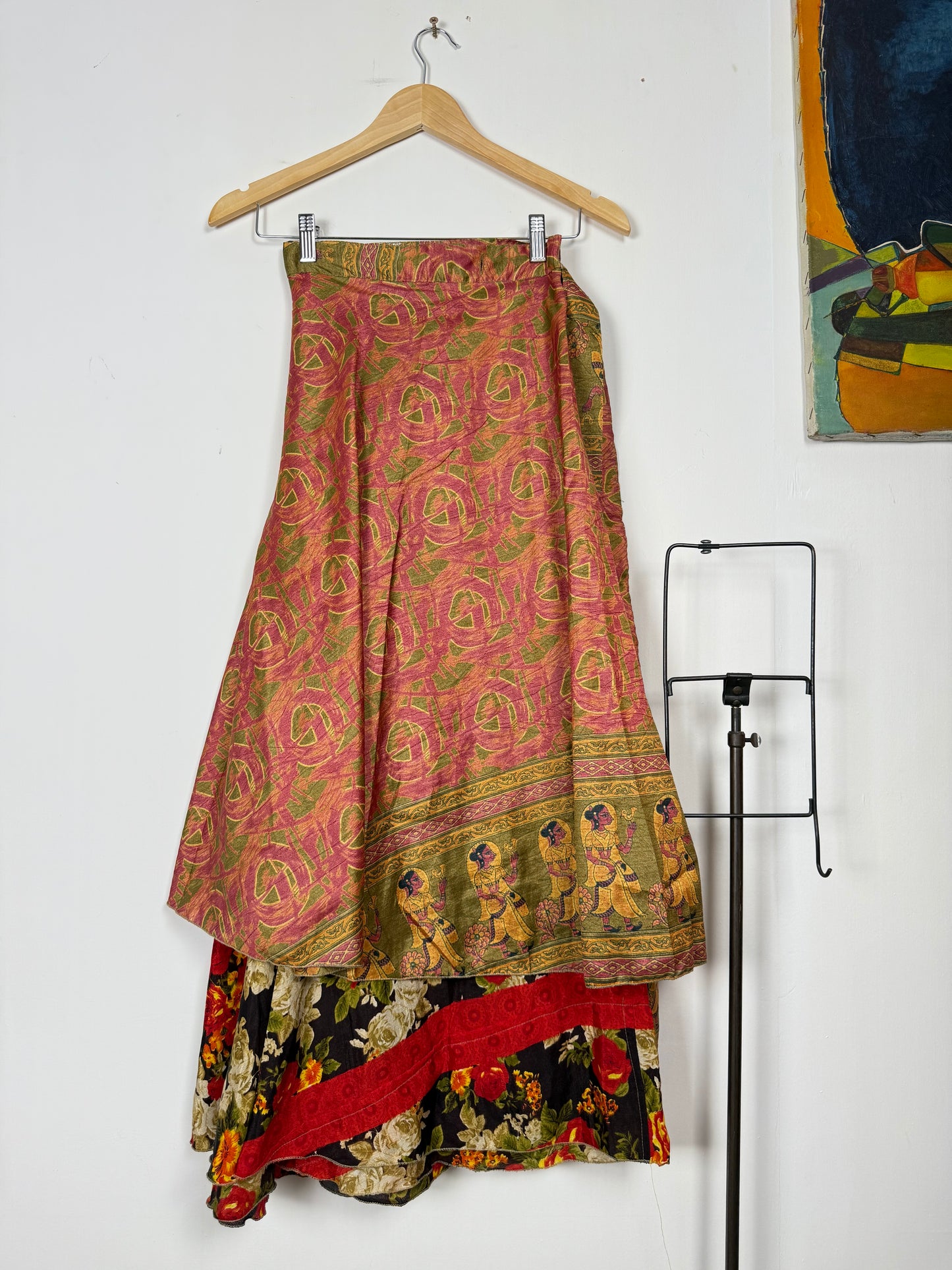 Vintage Saree Silk Wrap Skirt