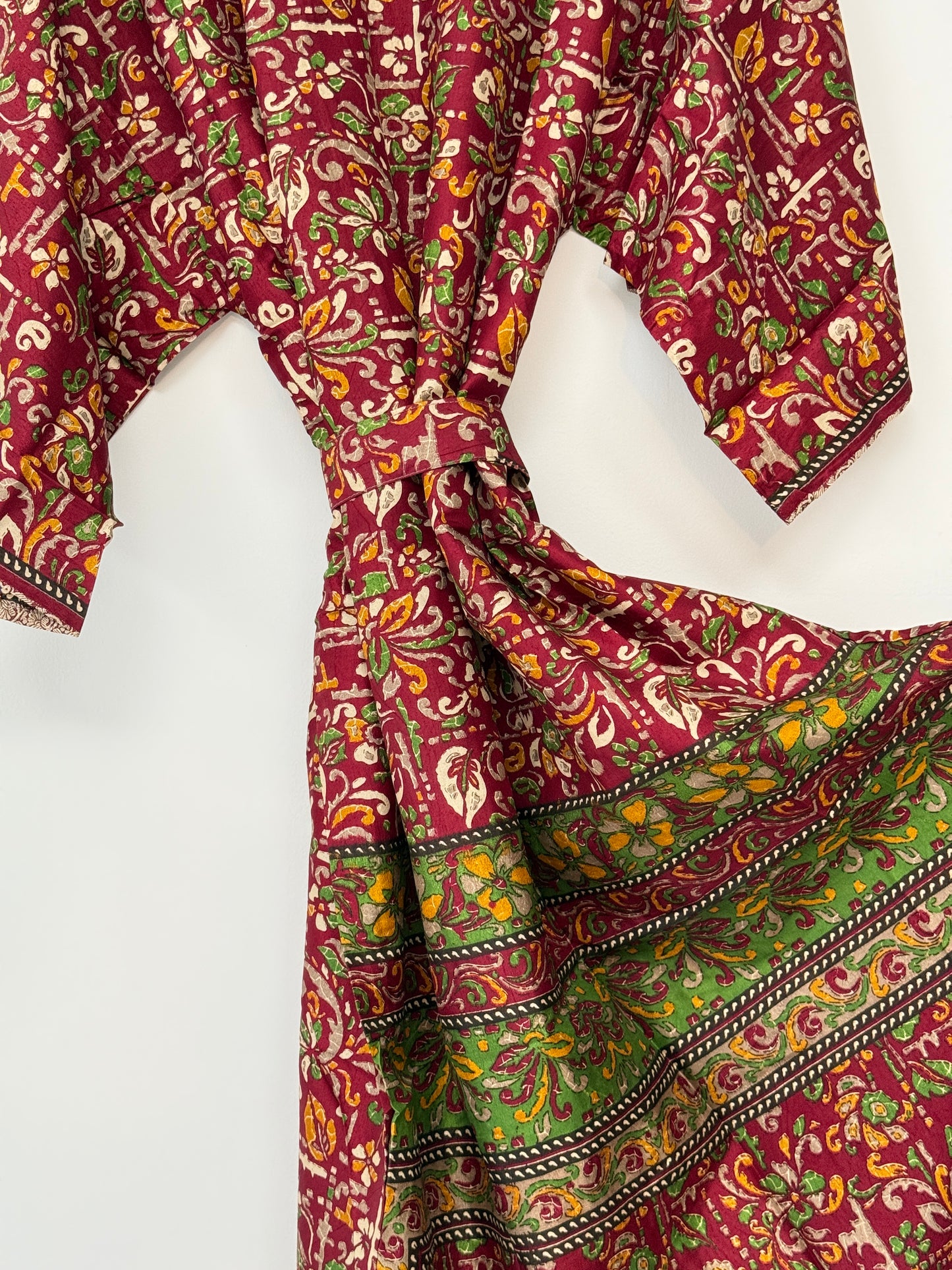 Vintage Saree Silk Kimono / Duster - Long
