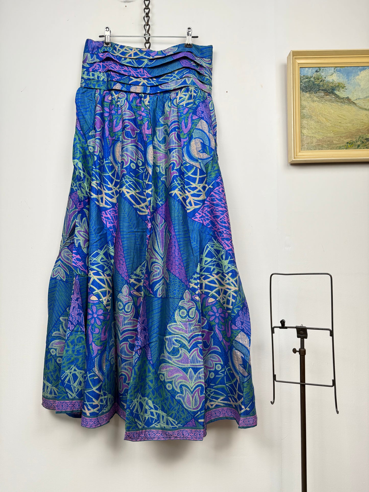 Vintage Saree Silk Pleated Skirt