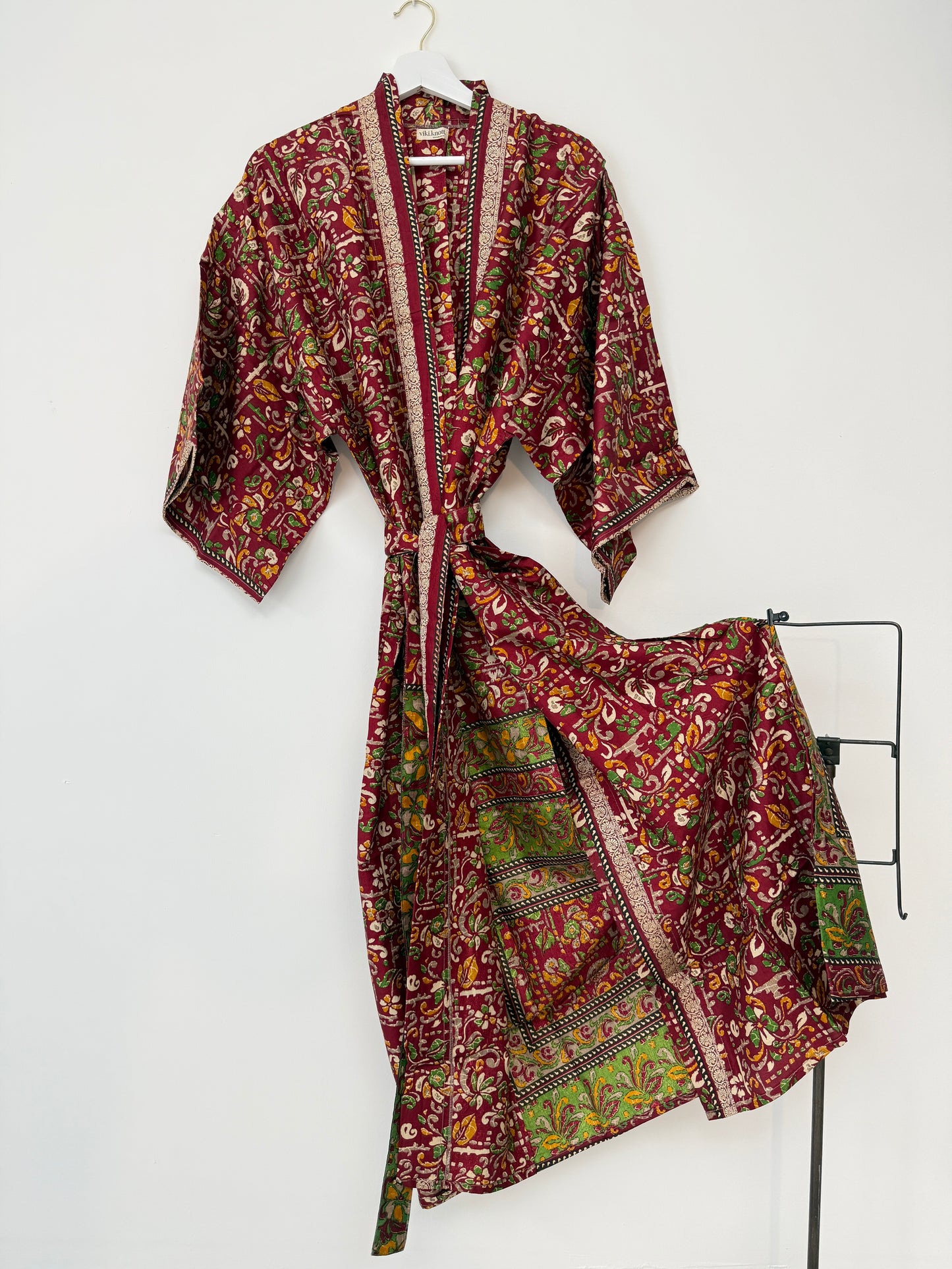 Vintage Saree Silk Kimono / Duster - Long