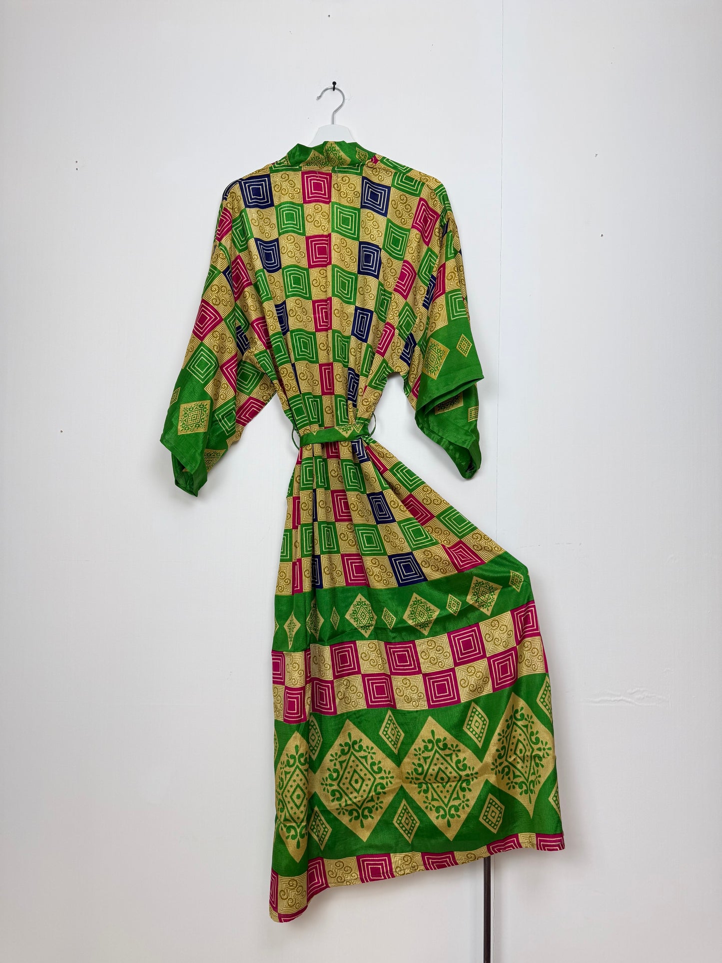 Vintage Saree Silk Kimono / Duster - Long