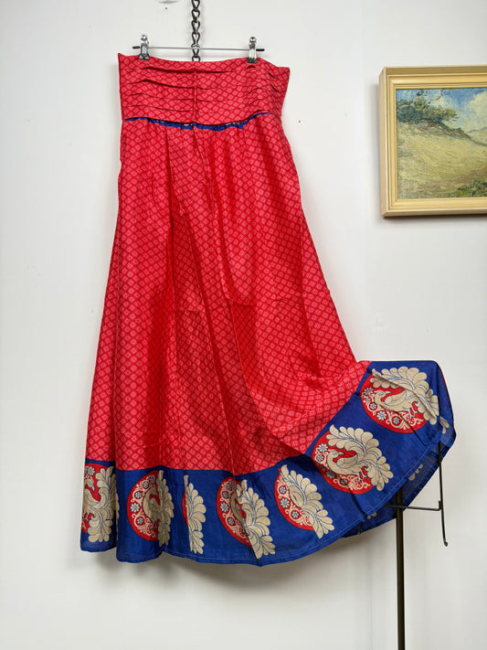 Vintage Saree Silk Pleated Skirt