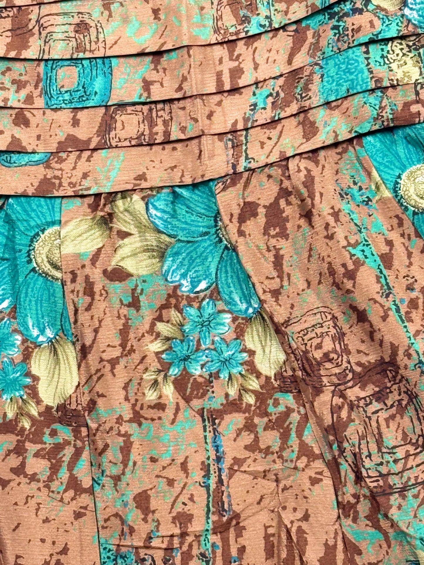 Vintage Saree Silk Pleated Skirt