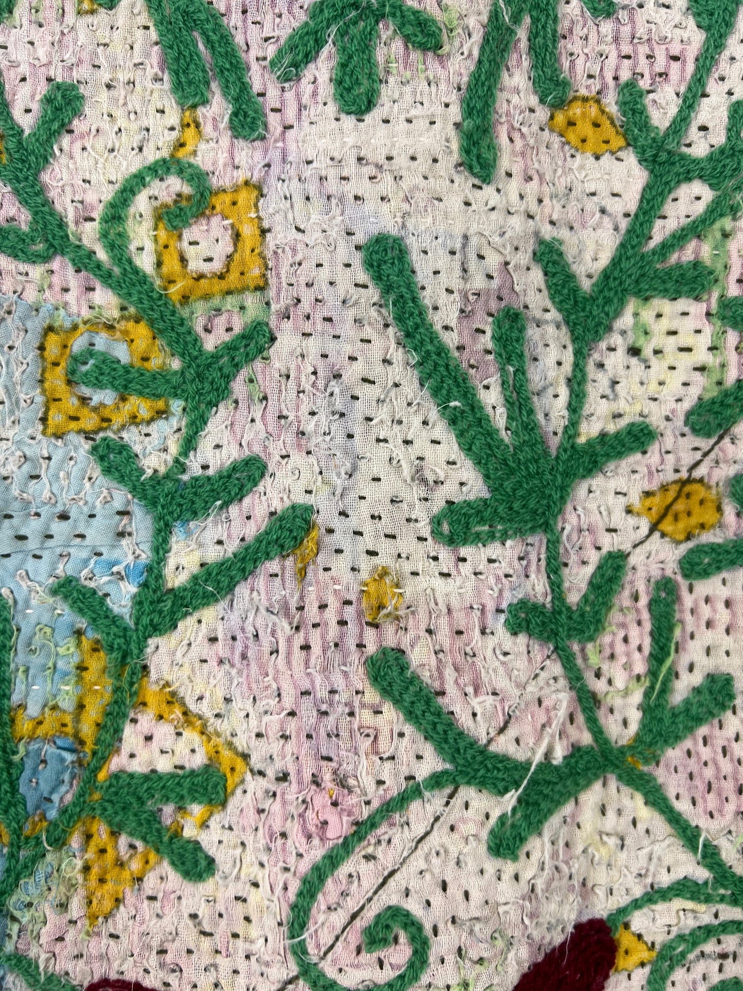 Vintage Kantha Suzani Quilt