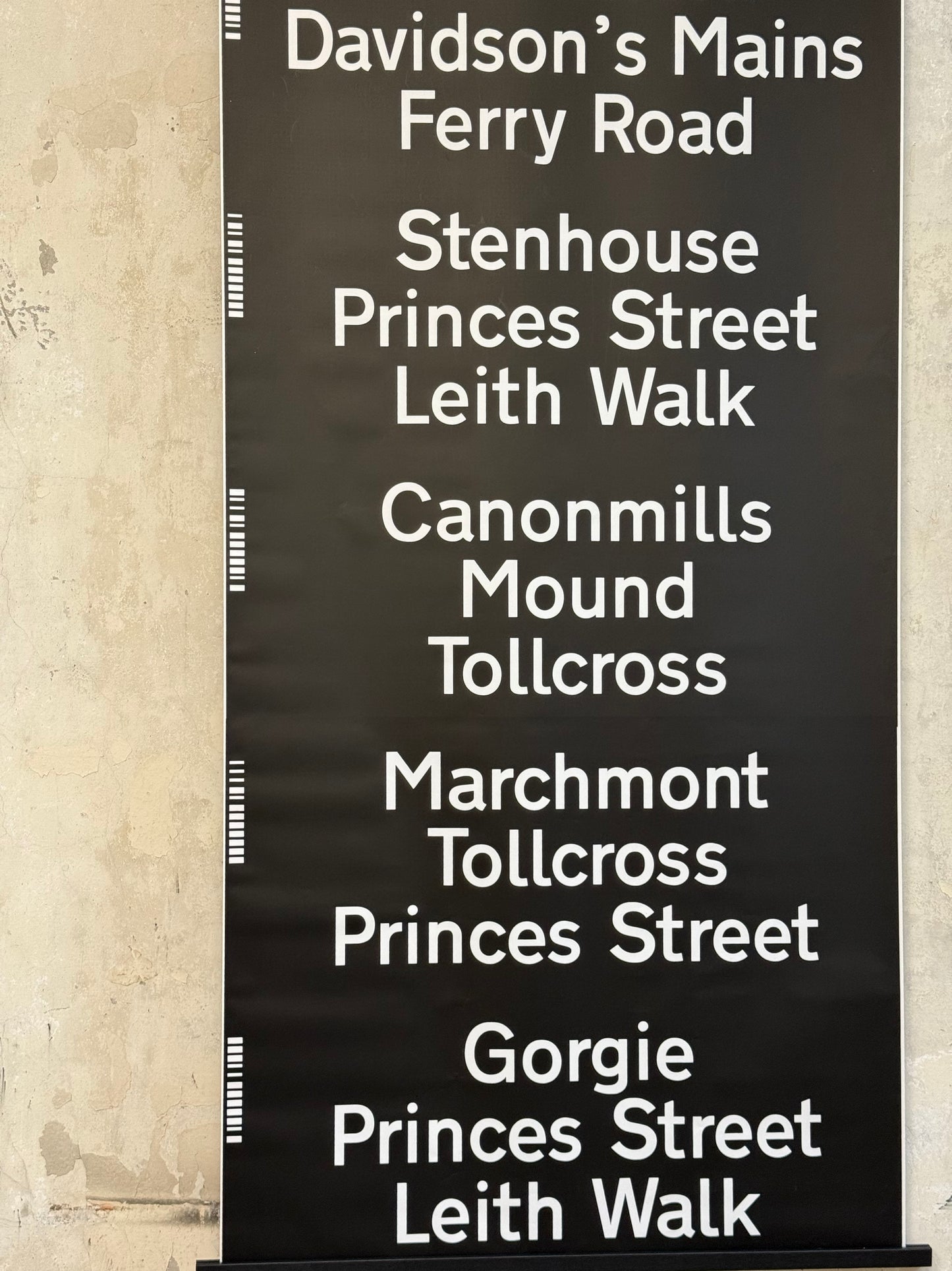 Edinburgh Destination Bus Blind - Western General to Leith Walk