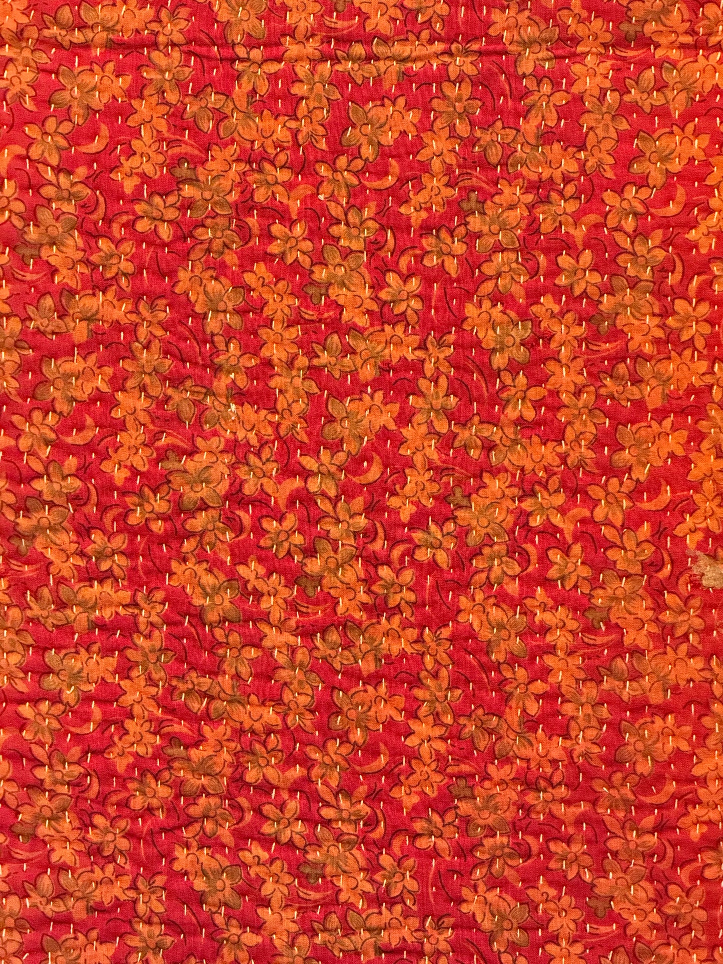 A Finestitch Kantha Quilt with Bagru over-print