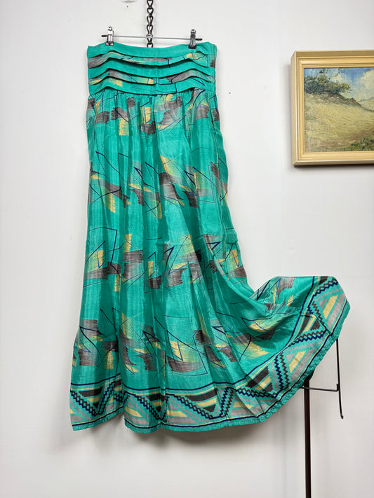 Vintage Saree Silk Pleated Skirt