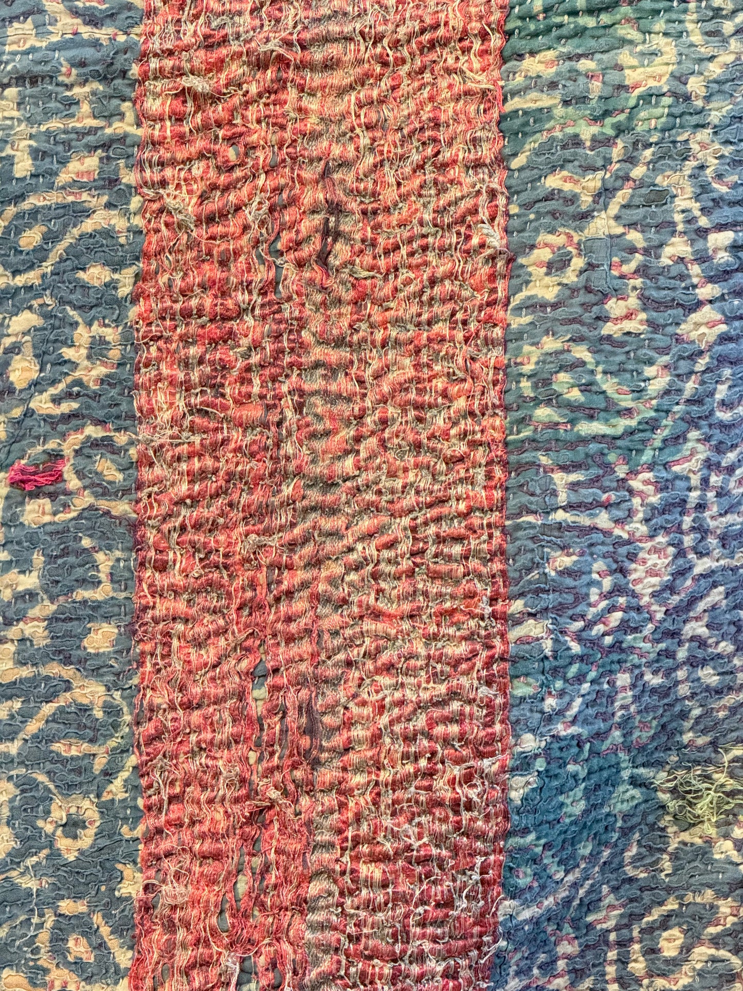 A Finestitch Indigo Kantha Quilt with Indigo over-print.