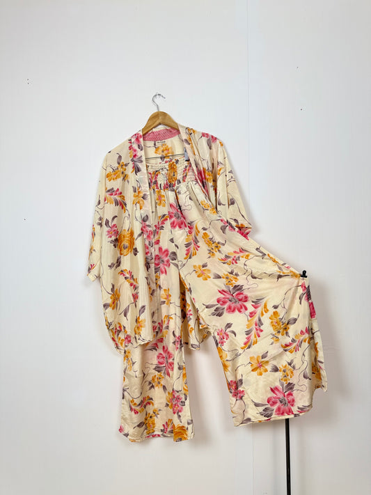 Vintage Saree Silk Trousers & Shirt Co-ordinated Set