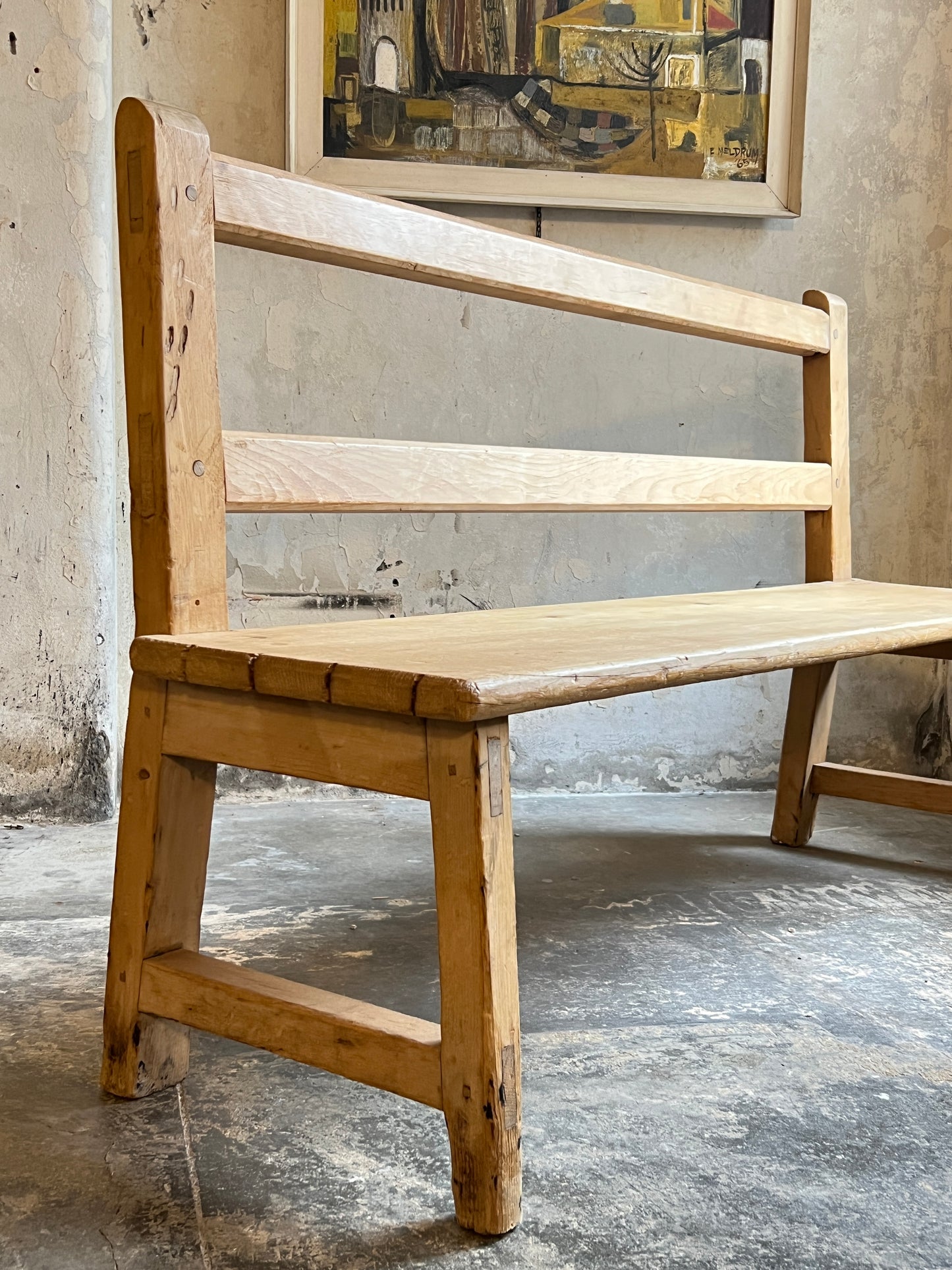 Late 19thC Pine Bench